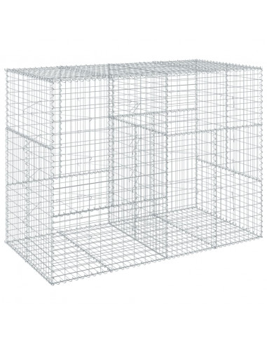 Cesto Gabbione con Copertura 200x100x150 cm in Ferro Zincato