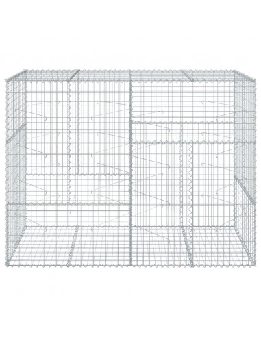 Cesto Gabbione con Copertura 200x100x150 cm in Ferro Zincato