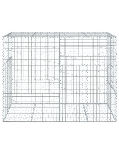Cesto Gabbione con Copertura 200x100x150 cm in Ferro Zincato