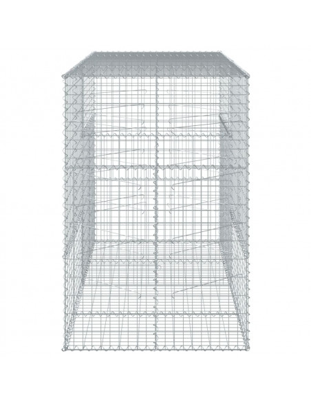 Cesto Gabbione con Copertura 200x100x150 cm in Ferro Zincato