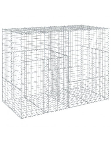 Cesto Gabbione con Copertura 200x100x150 cm in Ferro Zincato