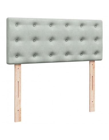 Giroletto a Molle con Materasso Grigio Chiaro 120x190cm Velluto