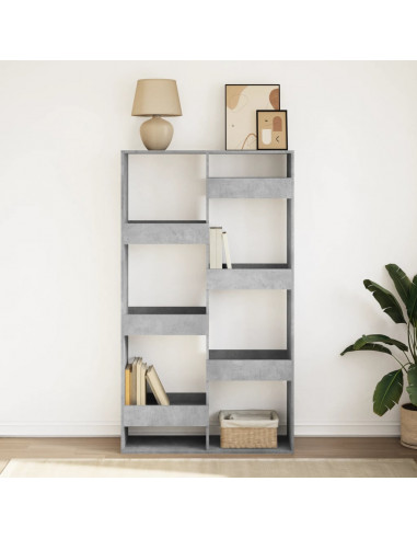Libreria Grigio Cemento 100x33x175 cm in Legno Multistrato
