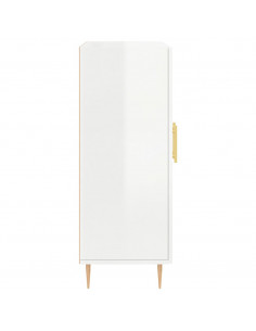 Credenza 69,5x34x90 cm in Legno Multistrato Bianco Lucido 2