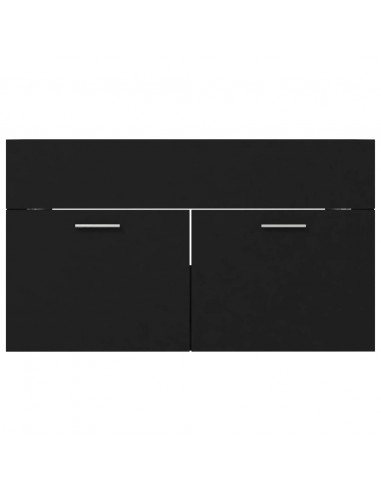 Mobile Sottolavabo Nero 80x38,5x46 cm in Legno Multistrato