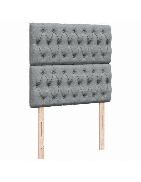 Giroletto a Molle con Materasso Grigio Chiaro 80x200 cm Tessuto