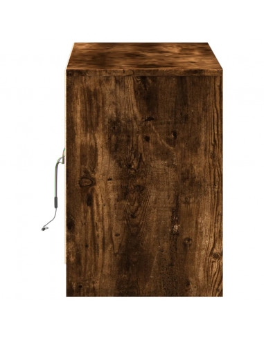 Mobile Porta TV con LED Rovere Fumo 100x34x50 cm in Truciolato