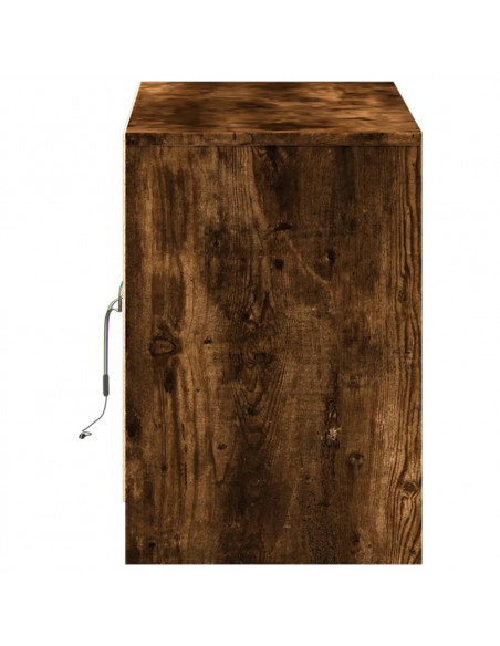Mobile Porta TV con LED Rovere Fumo 100x34x50 cm in Truciolato