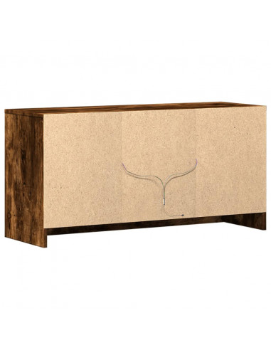 Mobile Porta TV con LED Rovere Fumo 100x34x50 cm in Truciolato