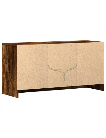 Mobile Porta TV con LED Rovere Fumo 100x34x50 cm in Truciolato