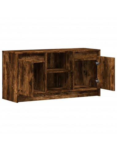 Mobile Porta TV con LED Rovere Fumo 100x34x50 cm in Truciolato