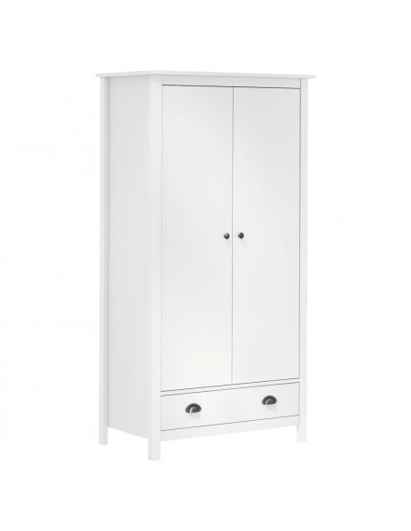 Armadio a 2 Ante Hill Bianco 89x50x170cm in Legno di Pino