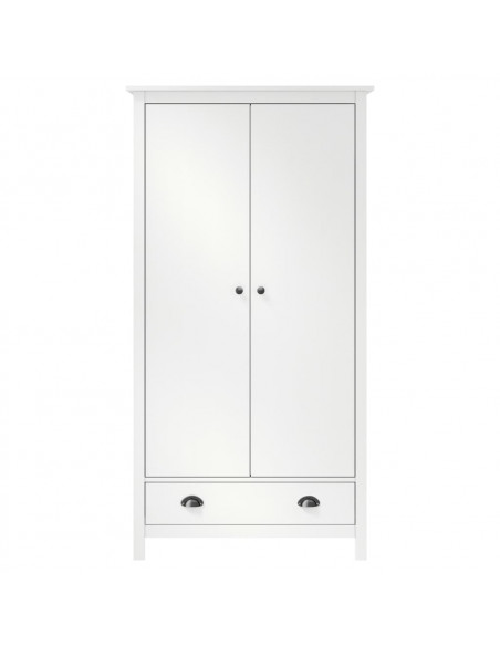 Armadio a 2 Ante Hill Bianco 89x50x170cm in Legno di Pino