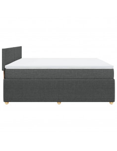 Giroletto a Molle con Materasso Grigio Scuro 200x200 cm Tessuto 2