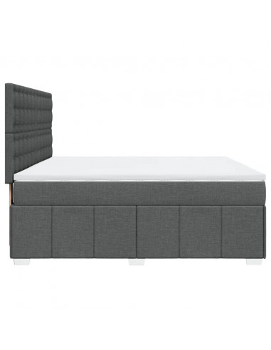 Giroletto a Molle con Materasso Grigio Scuro 180x200 cm Tessuto