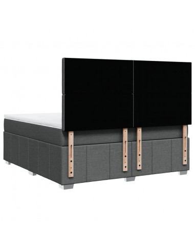 Giroletto a Molle con Materasso Grigio Scuro 180x200 cm Tessuto