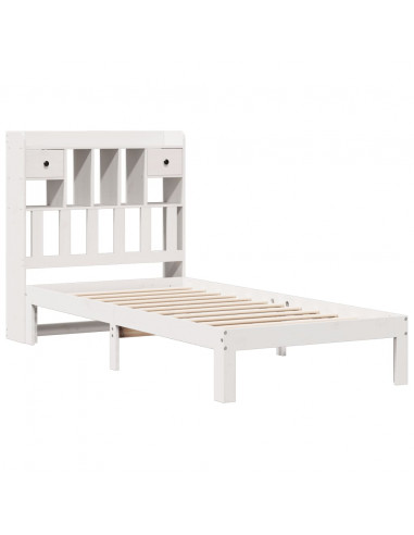 Letto con Libreria senza Materasso 75x190 cm in Legno Pino