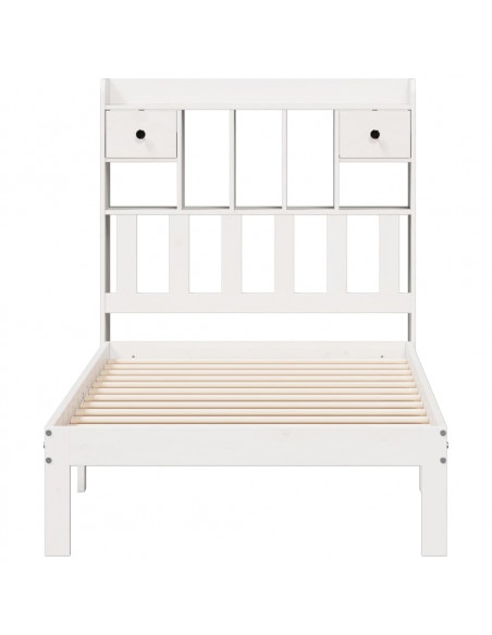 Letto con Libreria senza Materasso 75x190 cm in Legno Pino