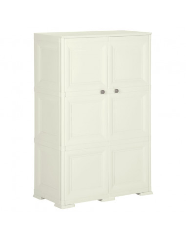 Armadietto in Plastica 79x43x125 cm Effetto Legno Vaniglia