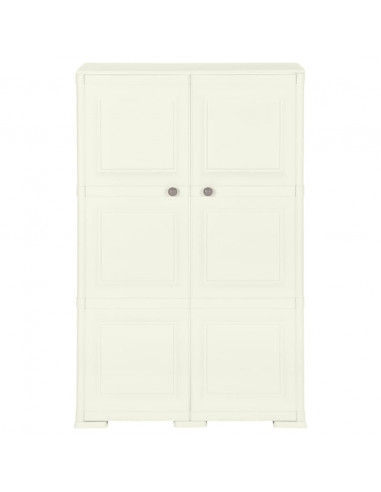 Armadietto in Plastica 79x43x125 cm Effetto Legno Vaniglia