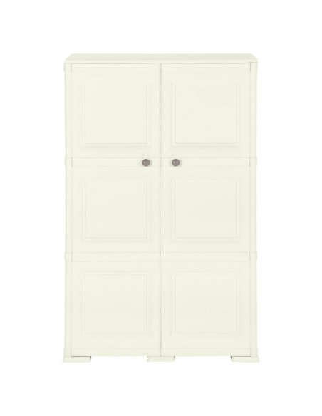 Armadietto in Plastica 79x43x125 cm Effetto Legno Vaniglia