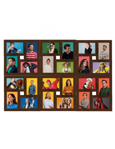 Cornice per Collage 24x(10x15 cm) Foto Marrone Scuro in MDF