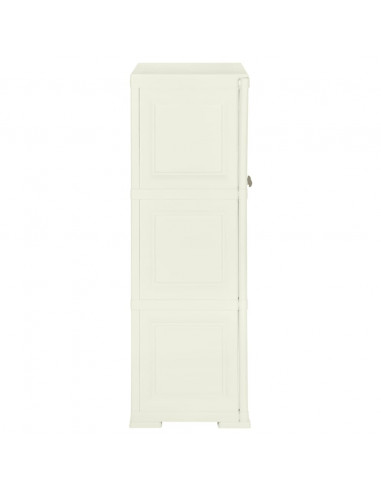 Armadietto in Plastica 79x43x125 cm Effetto Legno Vaniglia