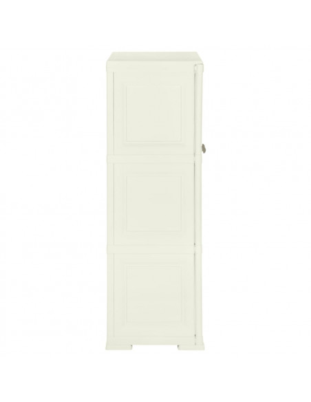 Armadietto in Plastica 79x43x125 cm Effetto Legno Vaniglia