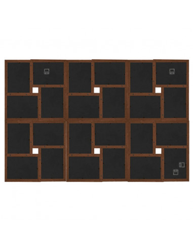 Cornice per Collage 24x(10x15 cm) Foto Marrone Scuro in MDF