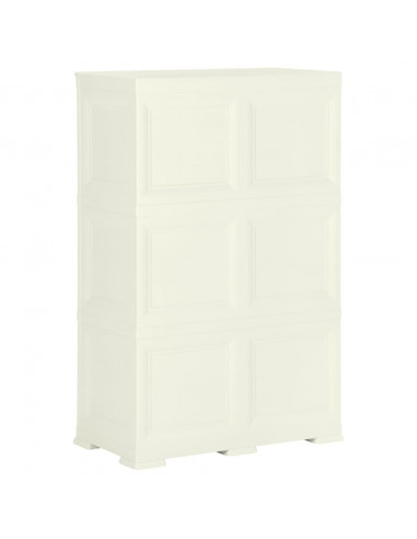 Armadietto in Plastica 79x43x125 cm Effetto Legno Vaniglia