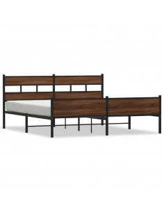 Giroletto senza Materaso in Metallo Rovere Marrone 180x200 cm 2