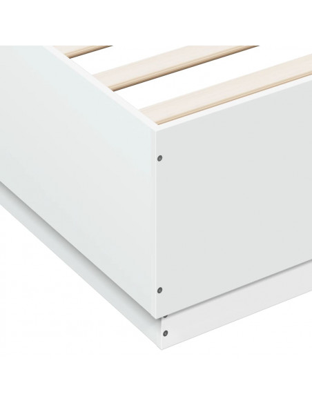 Giroletto con Luci LED Bianco 140x200 cm in Legno Multistrato