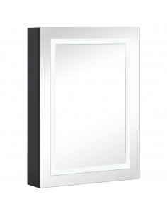 Armadietto Bagno con Specchio e LED 50x13x70 cm 2