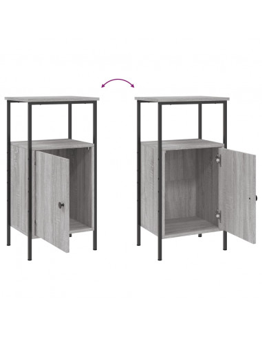 Comodino Grigio Sonoma 41x31x80 cm in Legno Multistrato