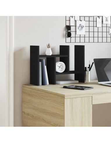 Organizer Scrivania Nero 34,5x15,5x35,5 cm in Legno Multistrato