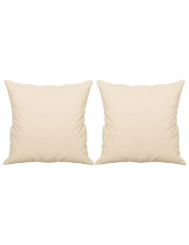 Divano a 2 Posti con Cuscini Beige 140 cm Tessuto Microfibra