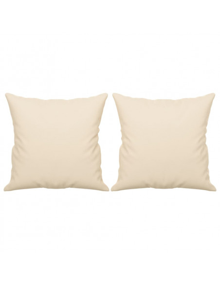 Divano a 2 Posti con Cuscini Beige 140 cm Tessuto Microfibra