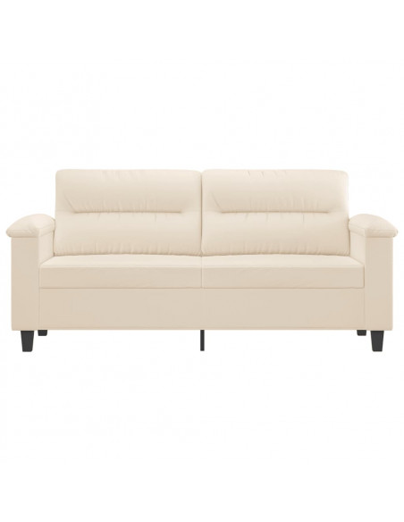Divano a 2 Posti Beige 140 cm in Tessuto Microfibra