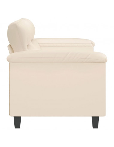 Divano a 2 Posti Beige 140 cm in Tessuto Microfibra