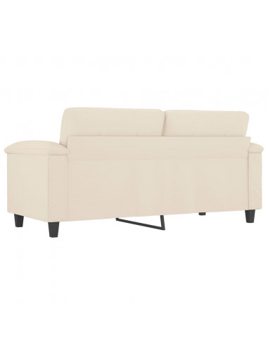 Divano a 2 Posti Beige 140 cm in Tessuto Microfibra