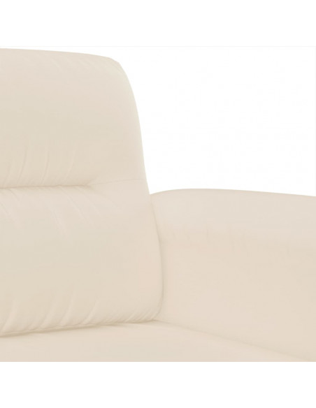 Divano a 2 Posti Beige 140 cm in Tessuto Microfibra