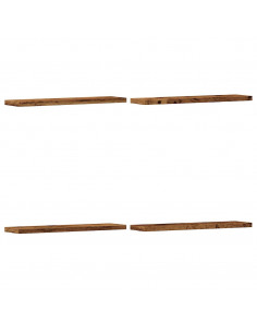 Mensole a Parete 4 pz Legno Antico 40x20x1,5 cm in Truciolato 2