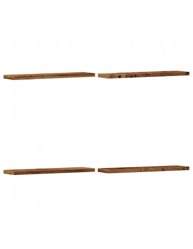 Mensole a Parete 4 pz Legno Antico 40x20x1,5 cm in Truciolato