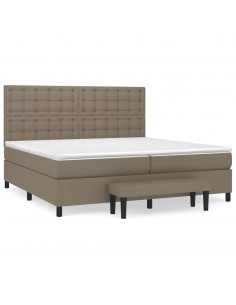 Giroletto a Molle con Materasso Tortora 200x200 cm in Tessuto 2