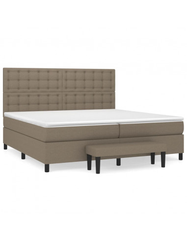 Giroletto a Molle con Materasso Tortora 200x200 cm in Tessuto