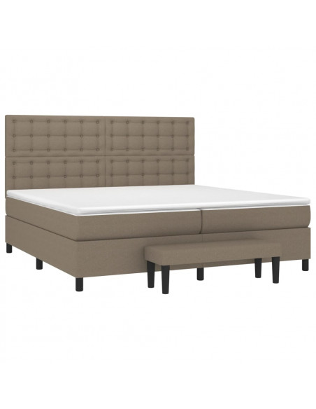 Giroletto a Molle con Materasso Tortora 200x200 cm in Tessuto