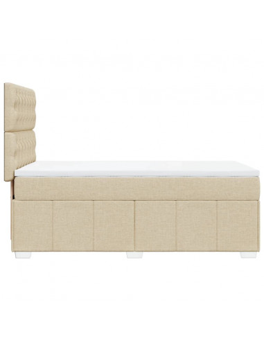 Giroletto a Molle con Materasso Crema 100x200 cm in Tessuto