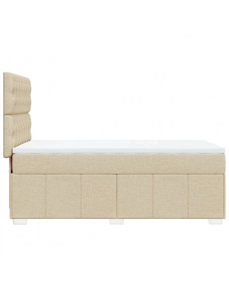 Giroletto a Molle con Materasso Crema 100x200 cm in Tessuto