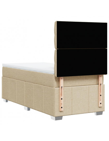 Giroletto a Molle con Materasso Crema 100x200 cm in Tessuto