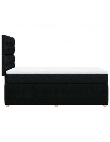 Giroletto a Molle con Materasso Nero 90x200 cm in Tessuto